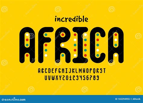 African Style Font Cartoon Vector | CartoonDealer.com #165294955