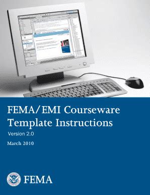 Fillable Online training fema FEMA/EMI Courseware Template Instructions ...