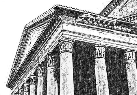 Roman Pantheon Drawing : Architecture Pantheon Rome Ancient Roman ...