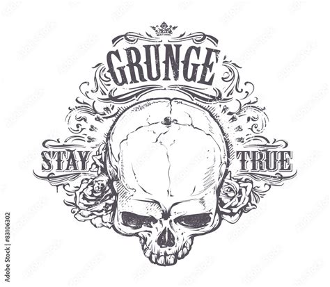 Grunge Skull Art Stock Vector | Adobe Stock