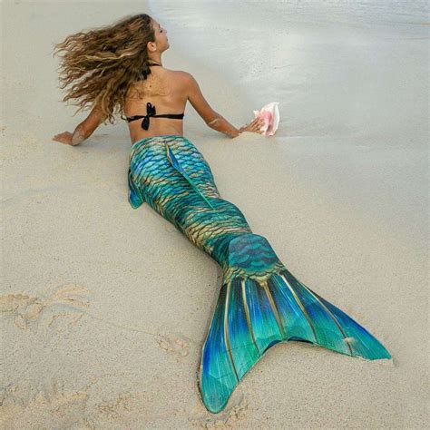 Mermaid Tails Fin Fun Atlantis | Golden Paradise Mermaid Tail ...