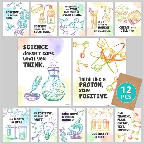 Buy DecorablyScience Quotes s for Classroom, 12 Science Classroom Decor ...