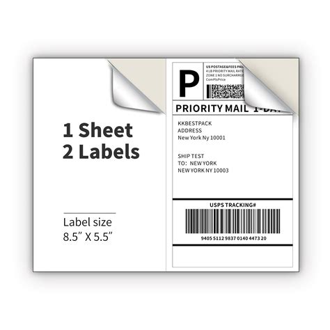 Business & Industrial 60 Half Sheet Adhesive Shipping Labels 8.5" x 5.5 ...