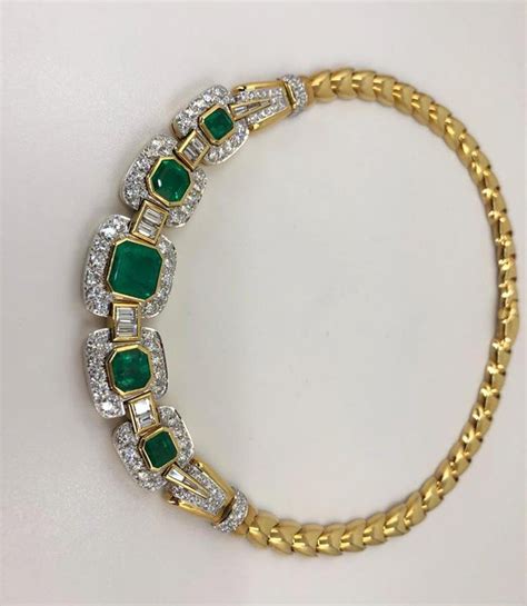 David Webb Emerald Diamond Necklace at 1stDibs