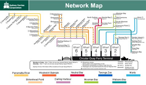 Insydney directory now sydney harbour ferry map