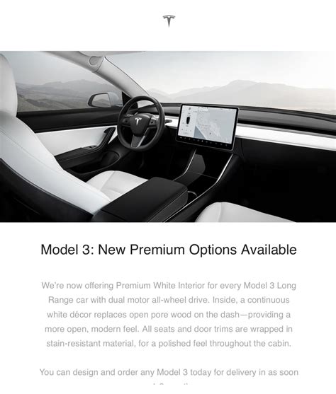 Tesla releases 'stunning' white interior in dual motor Model 3 | Electrek