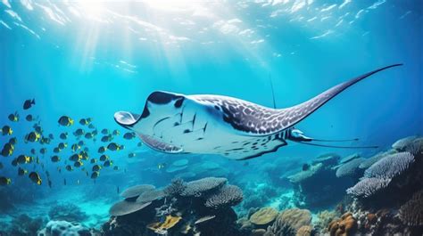 Premium AI Image | A breathtaking shot of a Manta Ray his natural ...