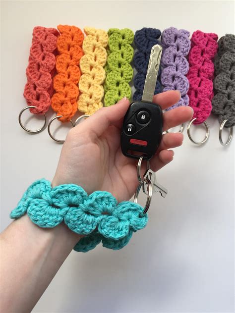 Wristlet Keychain Keychain Crochet Keychain Cotton | Etsy