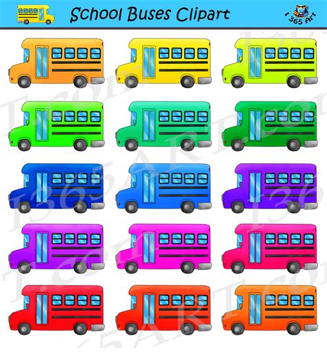 School Bus Clipart Set for Commercial-Use - Clipart 4 School