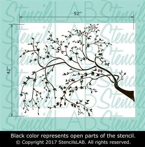 Tree Branch Wall Stencil- Large Tree Wall Stencil – StencilsLAB Wall ...