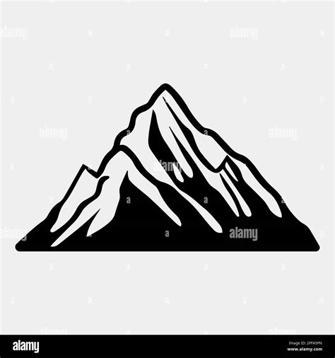 Mountain silhouette - vector icon. Rocky peaks. Mountains ranges. Black ...