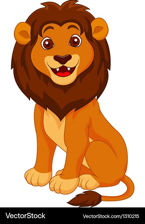 Funny lion cartoon Royalty Free Vector Image - VectorStock