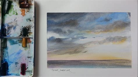 How to Paint a Sunset. Storm Clouds. Mood Sky. Tutorial by Peter ...