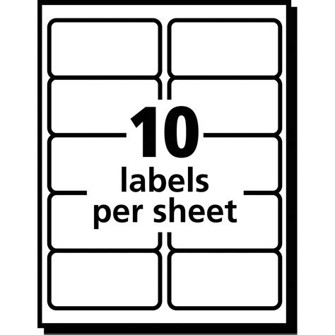 AVERY Inkjet Label, Label Height 2 in, Label Width 4 in, Color Clear ...