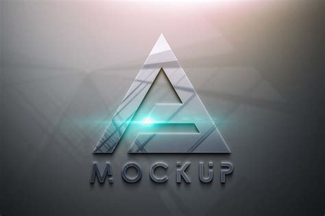 Free Glossy 3D Logo Mockup (PSD)