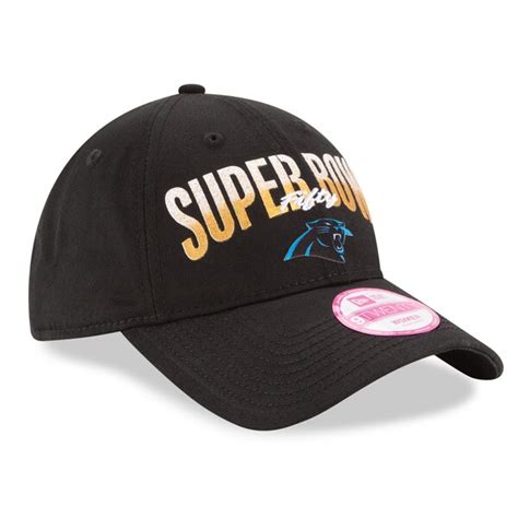 Women's Carolina Panthers New Era Black Super Bowl 50 Bound 9TWENTY ...