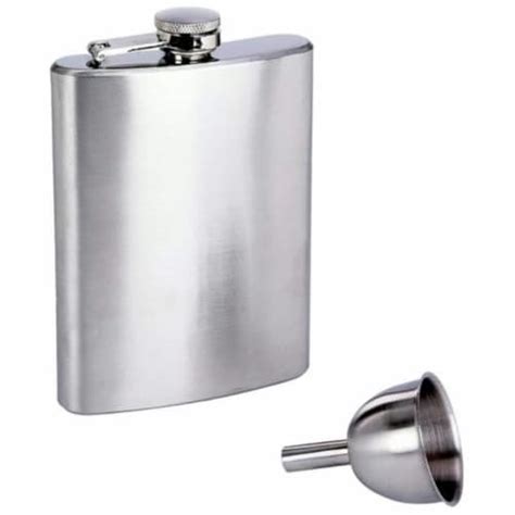 8oz Stainless Steel Flask with Funnel, 1 - Kroger