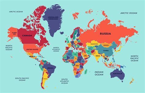 Map Of The World Showing Countries