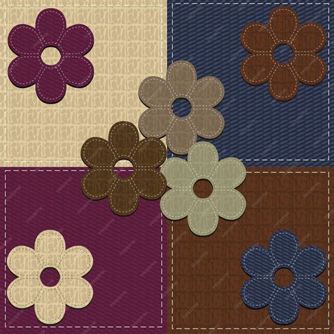 Premium Vector | Four seamless backgrounds and scrapbook flowers