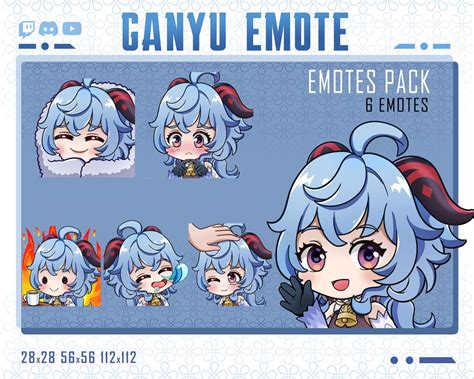 Ganyu Emotes Pack Genshin Impact Stream Emotes Pack Twitch - Etsy