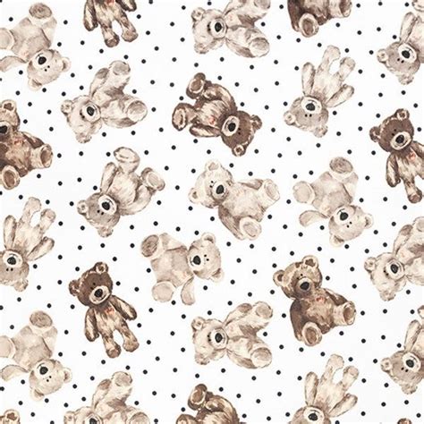 Teddy Bear Fabric - Etsy | Prints, Teddy bear, Bright florals