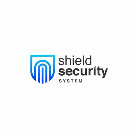 Premium Vector | Blue security system shield logo design