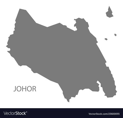 Johor malaysia map grey Royalty Free Vector Image