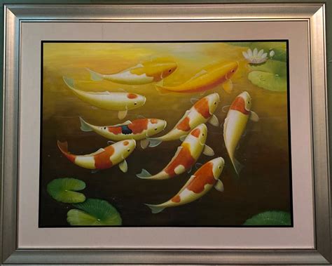 Feng Shui Koi Fish Painting, Furniture & Home Living, Home Decor, Wall ...