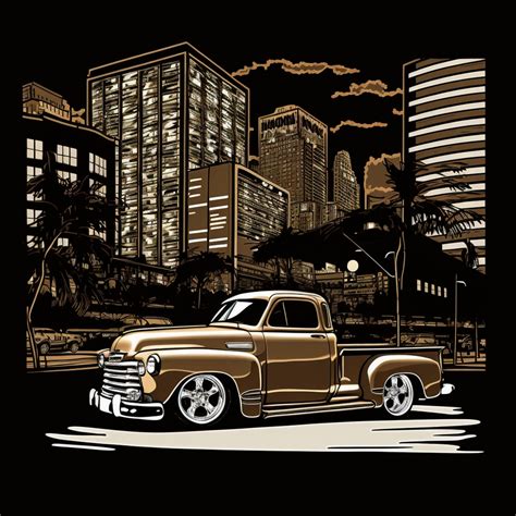 Chevrolet 3100 Lowrider Pickup Truck Art Printable Digital Download Svg ...