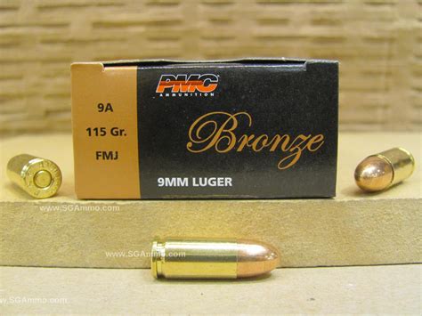 50 Round Box - PMC 9mm Luger 115 Grain FMJ Ammo - 9A | SGAmmo.com