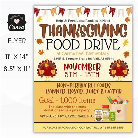 Thanksgiving Food Drive Flyer – Simple Desert Designs