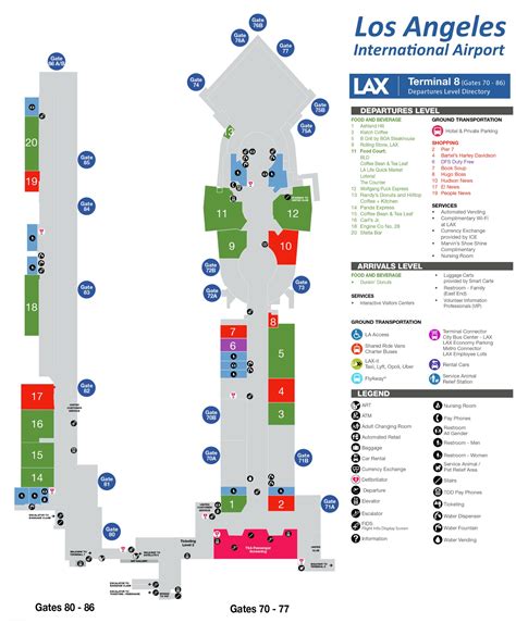 LAX Terminal 8 Map - Los Angeles International Airport Terminal 8 Map ...