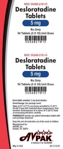 Desloratadine - FDA prescribing information, side effects and uses