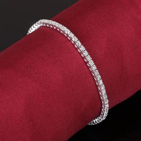 Lab Grown Diamond Bracelet 18kt White Gold Bracelet Diamond 3.12 Carat ...