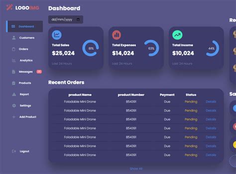 Dashboard-web-Template by Honufa Khatun on Dribbble