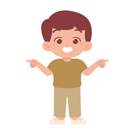 Little kid with pointing finger 20664479 Vector Art at Vecteezy