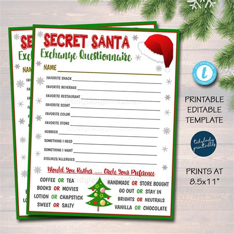 Secret Santa Rules Printable - Printable Free Templates