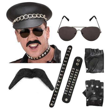 Rocker Biker Gay Pride Fancy Dress Costume Set