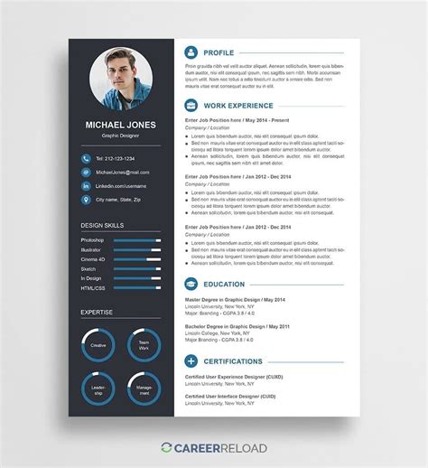 Free Photoshop Resume Template Download - Career Reload