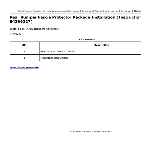 Corvette Rear Bumper Protector Installation Instructions.pdf | DocDroid