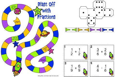 11 Printable Board Games for Adding & Subtracting Fractions