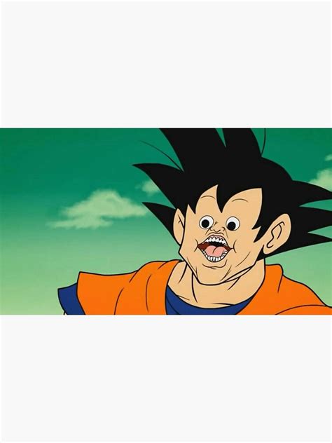 "Goku funny face sticker " Sticker for Sale by Hoolliday | Redbubble