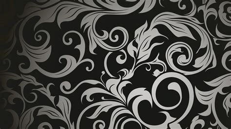 Black and white floral wallpaper, pattern HD wallpaper | Wallpaper Flare