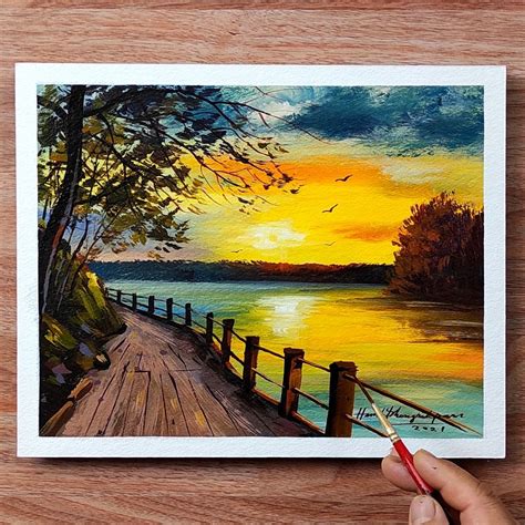 New acrylic landscape painting 🎨😍 | landscape art | New acrylic ...