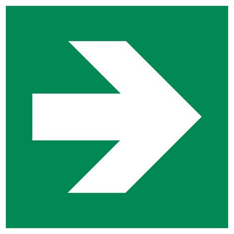 Green Direction Arrow Sign (90° Angle, ISO 7010) - Baden Consulting