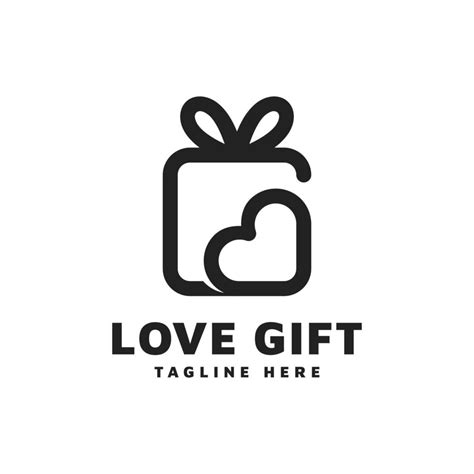 Love Gift Logo Vector Template, Box Combined With Heart Icon Concept ...