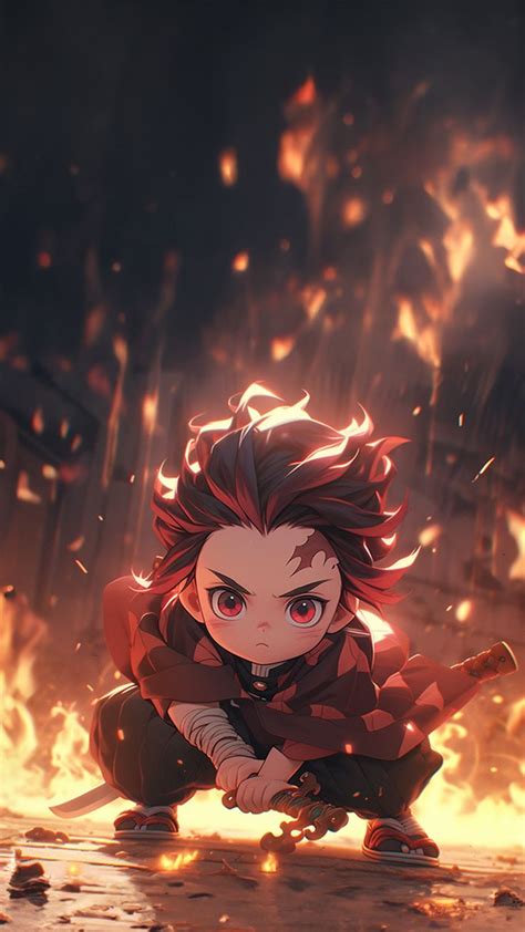 Demon Slayer Tanjiro Kamado Wallpaper 4K | Anime chibi, Cute anime ...