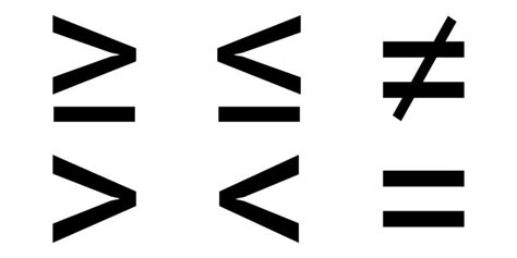 Greater Than Less Than Symbols