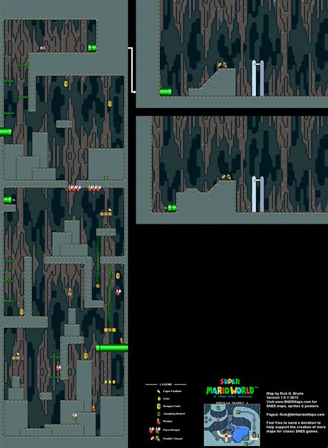 Super Mario World - Vanilla Secret 1 Super Nintendo SNES Map