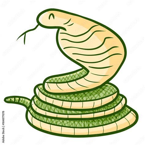 Funny and scary king cobra snake smiling - vector. Stock Vector | Adobe ...